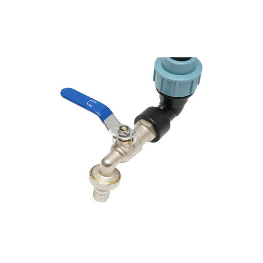 Rubinetto di scarico assemblato con prolunga per serbatoio IBC