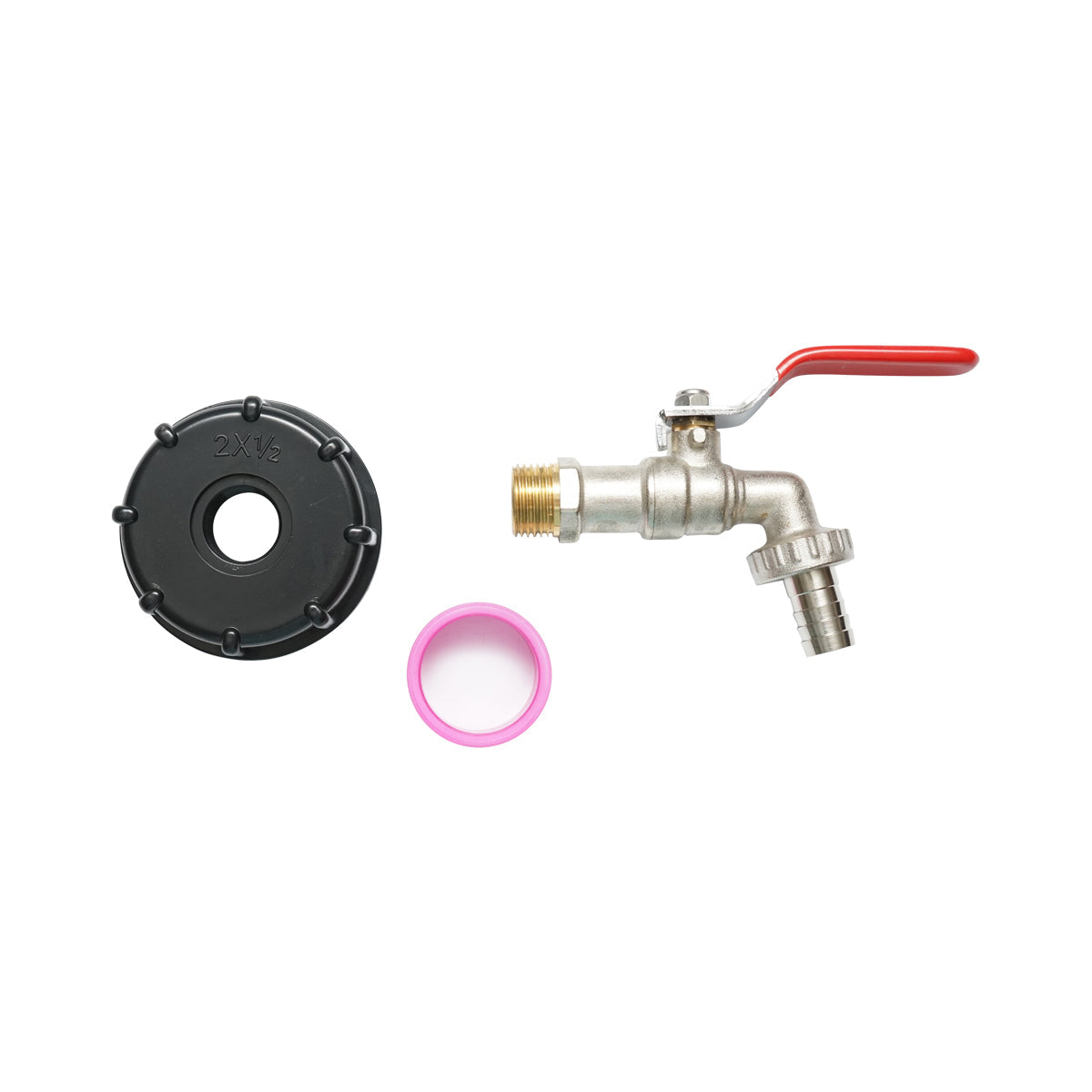 Rubinetto per serbatoio IBC in ottone S60x6x1/2 con filettatura da 60 mm