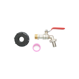 Rubinetto per serbatoio IBC in ottone S60x6x3/4 con filettatura interna da 60 mm