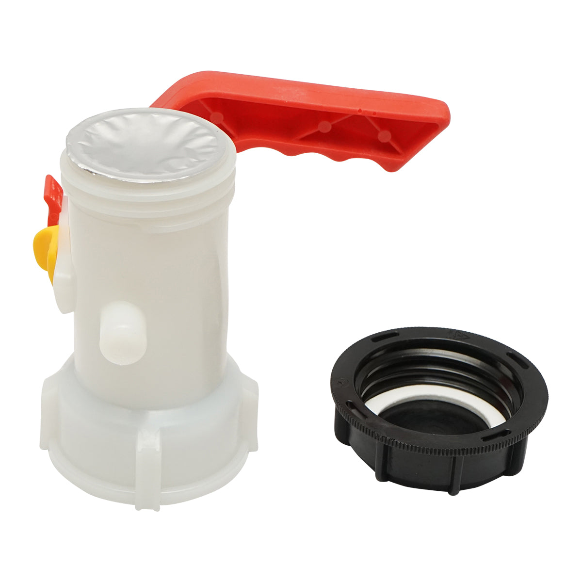 Rubinetto per serbatoio IBC in zinco, adattatore da 2, filetto esterno S60x6, ugello da 0,75, metallo/plastica