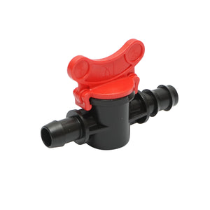 Rubinetto per tubo di gocciolamento uguale D16mm con guarnizione per sistemi di irrigazione."