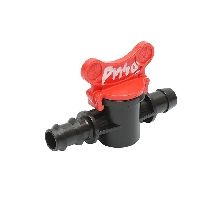 Rubinetto per tubo di gocciolamento uguale D16mm con guarnizione per sistemi di irrigazione."