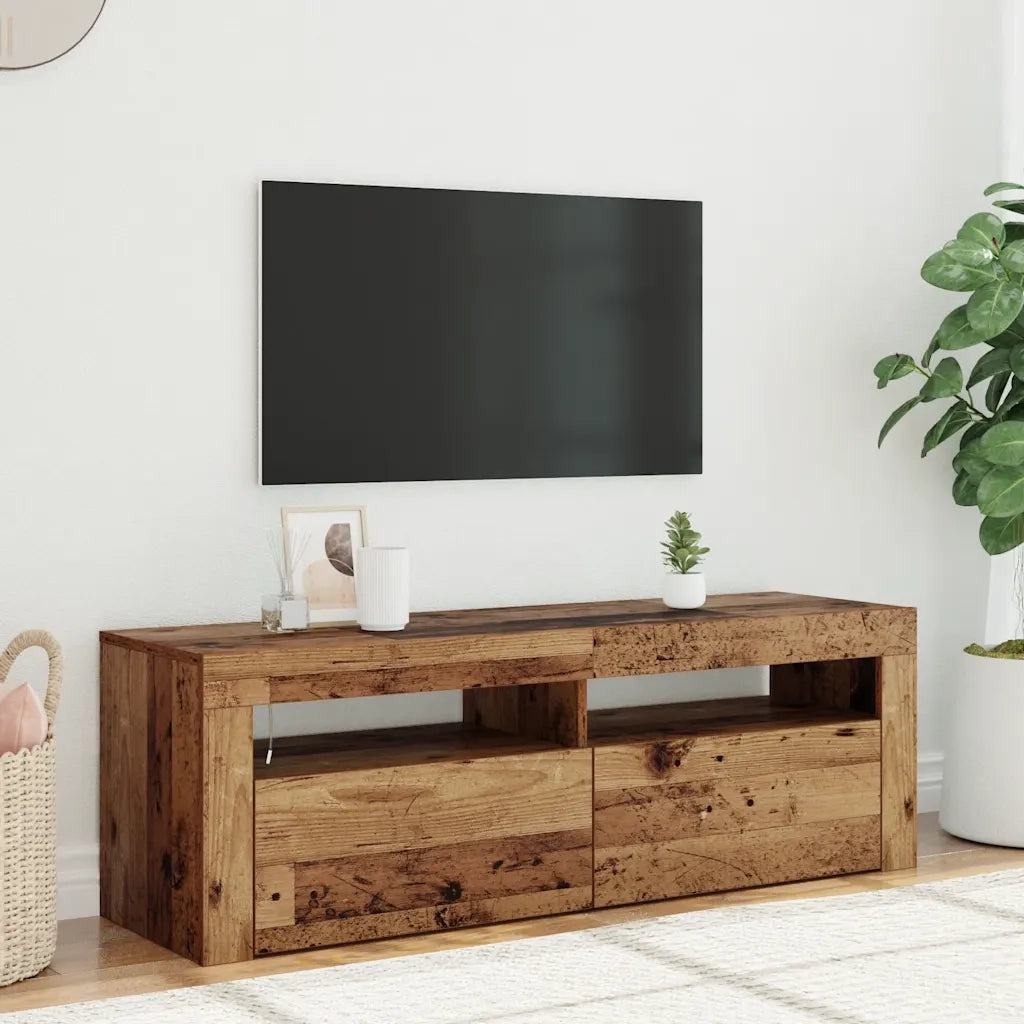 Mobile Porta TV con LED Legno Antico 120x35x40 cm Multistrato 856319