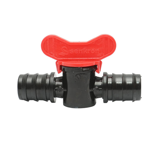 Rubinetto per tubo di gocciolamento uguale D25x25mm per sistemi di irrigazione.