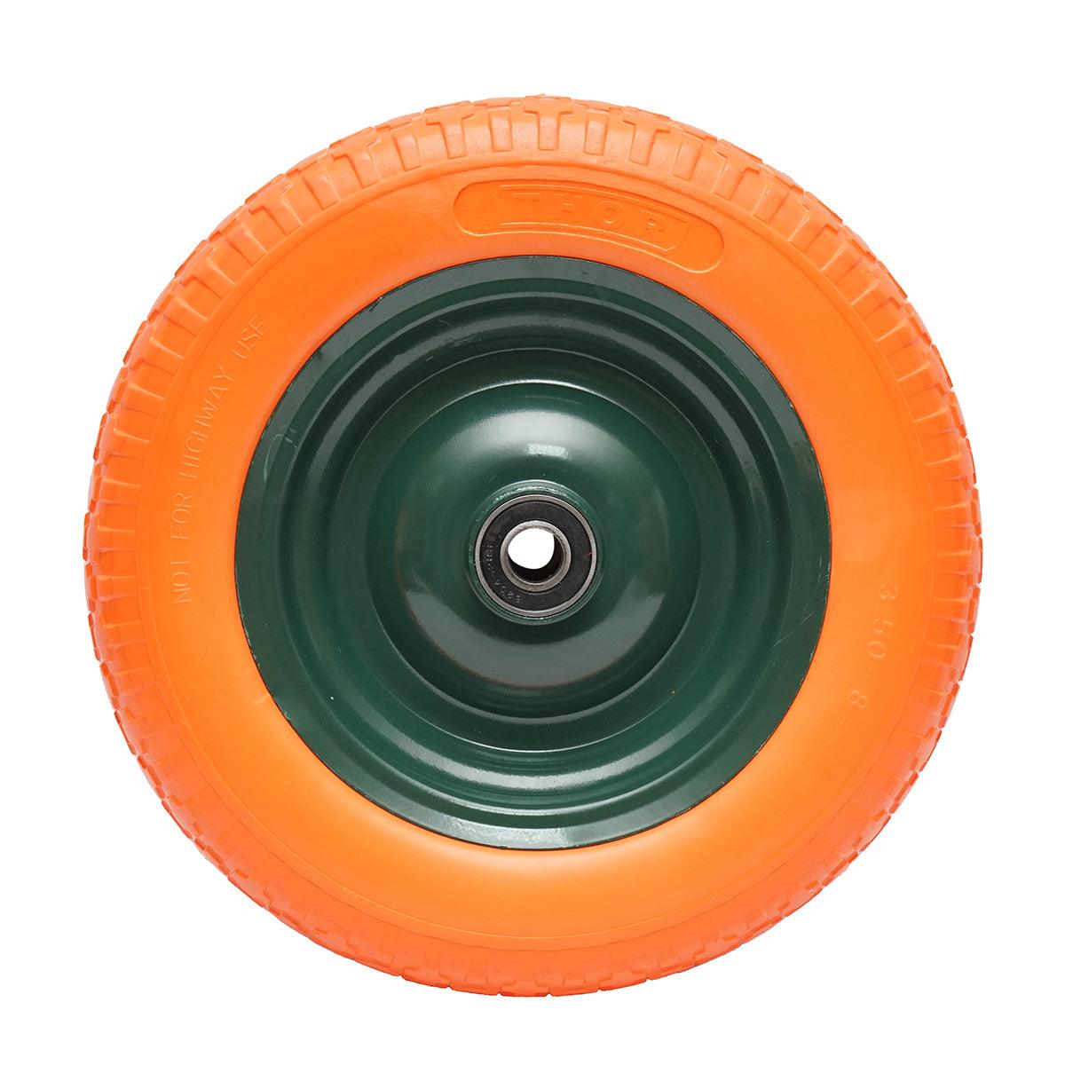 Ruota per Carriola in Gomma Piena in poliuretano, 3.50-8 Ricambio per CARRIOLA, Cerchione in Metallo