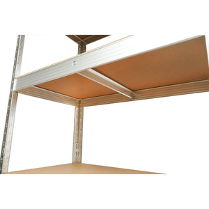 Scaffale in metallo con 4 ripiani in MDF, 144x60x30 cm, 50 kg/ripiano, montaggio senza viti