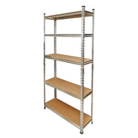 Scaffale in metallo con 5 ripiani in MDF, 180x90x30 cm, 120 kg/ripiano, montaggio senza viti