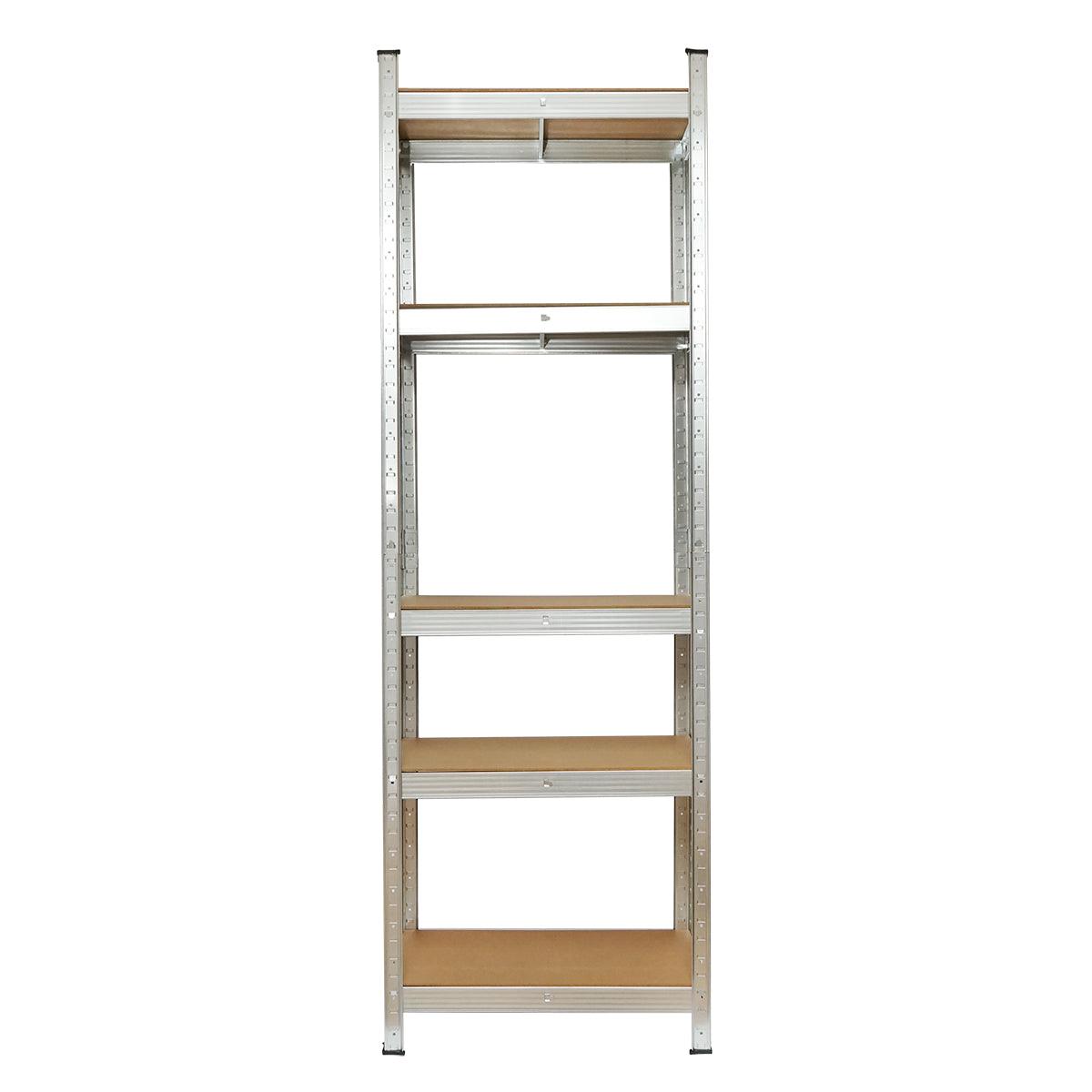 Scaffale Metallico con 5 Ripiani in MDF, 180x70x35cm, Montaggio Senza Viti