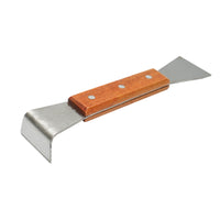 Scalpello per apicoltura in acciaio inox tipo L con manico in legno 200x45mm