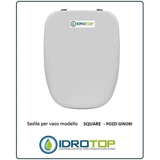 Copriwater pozzi ginori square bianco cerniera rallentata soft c