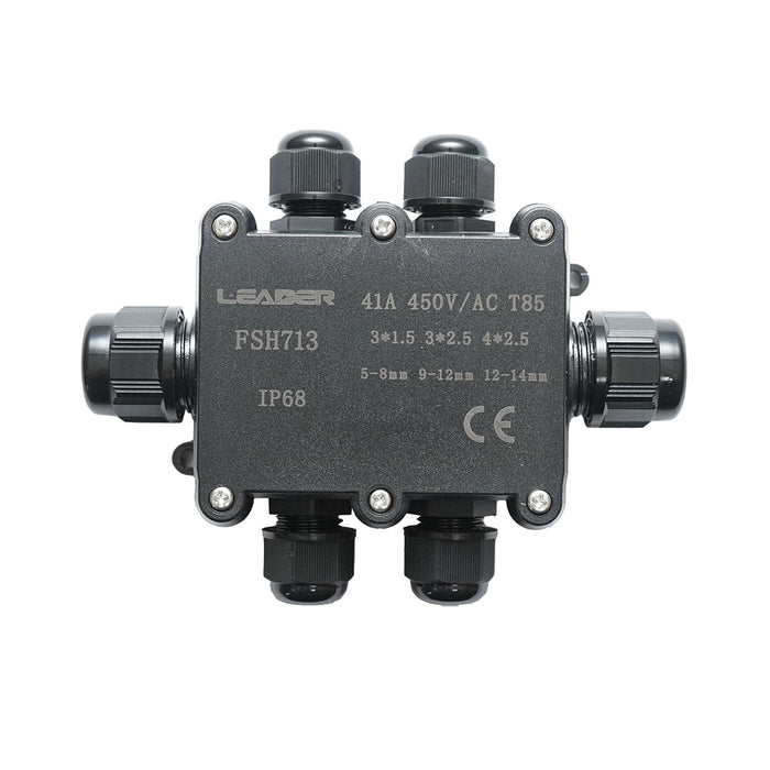 Scatola di derivazione stagna  41A 450V AC, 6 vie 5-14mm IP68 Leader