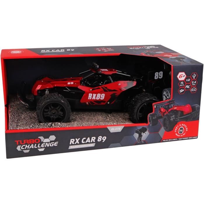 Auto telecomandata - TURBO CHALLENGE - RX Car 89 093721 - Rosso - 1/12 - Batteria ricaricabile e batterie incluse - Metallo