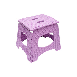 Sedia pieghevole in plastica color viola, dimensioni 286x325x270mm