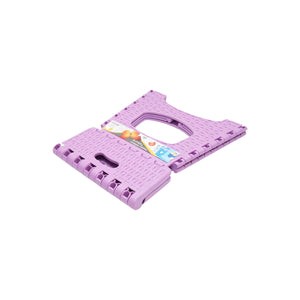 Sedia pieghevole in plastica color viola, dimensioni 286x325x270mm