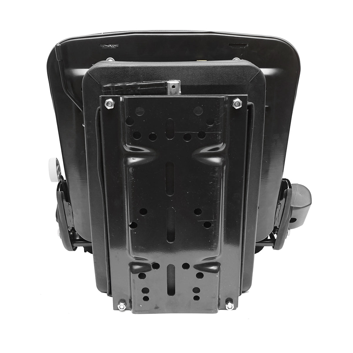 Sedile nero per trattore, regolabile con braccioli, poggiatesta, cintura di sicurezza e sospensione meccanica, larghezza seduta 455 mm