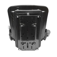 Sedile nero per trattore, regolabile con braccioli, poggiatesta, cintura di sicurezza e sospensione meccanica, larghezza seduta 455 mm