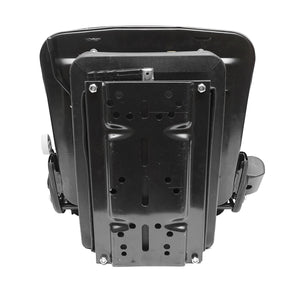 Sedile nero per trattore, regolabile con braccioli, poggiatesta, cintura di sicurezza e sospensione meccanica, larghezza seduta 455 mm