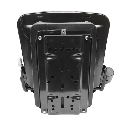 Sedile nero per trattore, regolabile con braccioli, poggiatesta, cintura di sicurezza e sospensione meccanica, larghezza seduta 455 mm