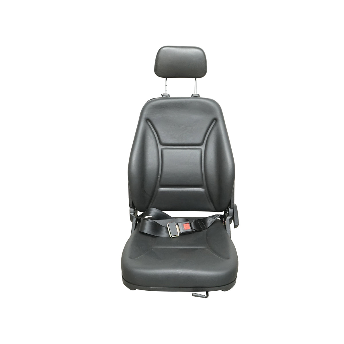 Sedile universale con cintura di sicurezza e poggiatesta per macchine agricole o industriali, carrelli elevatori.