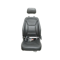 Sedile universale con cintura di sicurezza e poggiatesta per macchine agricole o industriali, carrelli elevatori.