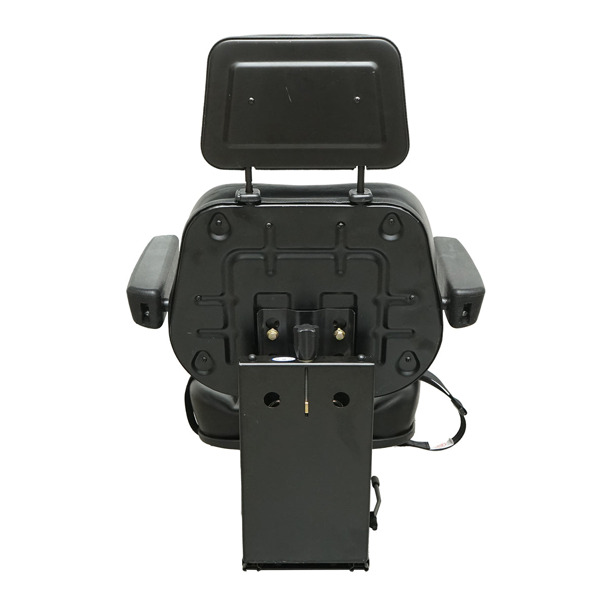 Sedile universale con cintura di sicurezza, poggiatesta e braccioli per macchine agricole o industriali, carrelli elevatori