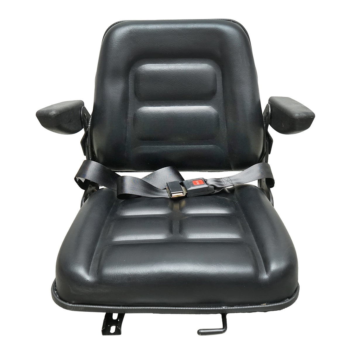 Sedile universale con cintura e braccioli per macchine agricole o industriali, carrelli elevatori
