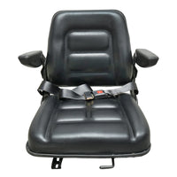 Sedile universale con cintura e braccioli per macchine agricole o industriali, carrelli elevatori