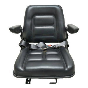 Sedile universale con cintura e braccioli per macchine agricole o industriali, carrelli elevatori