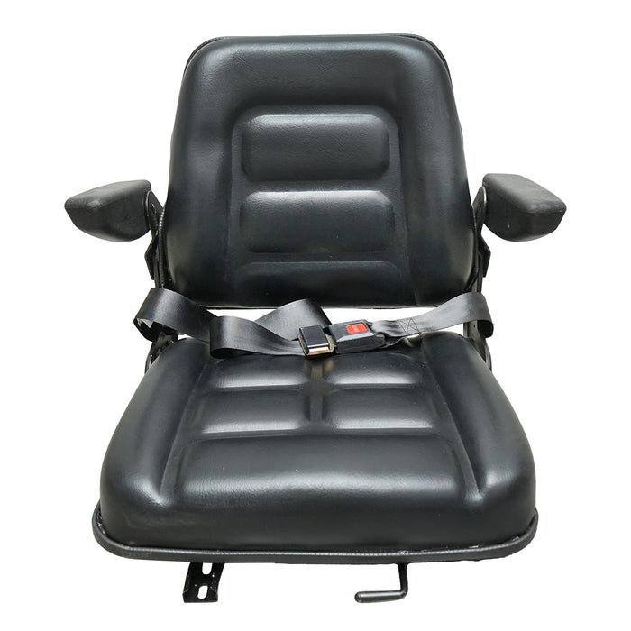 Sedile universale con cintura e braccioli per macchine agricole o industriali, carrelli elevatori