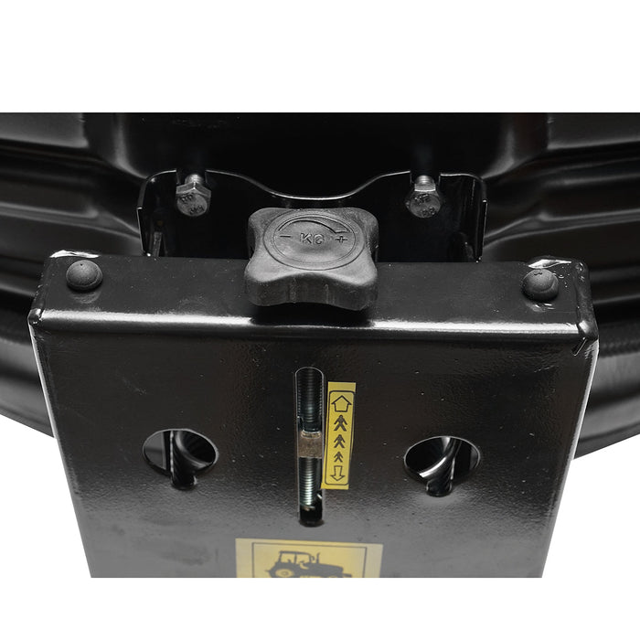 Sedile universale con regolazione, nero, per trattore.