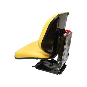 Sedile universale giallo con tripla regolazione e ammortizzatore per trattore U-445