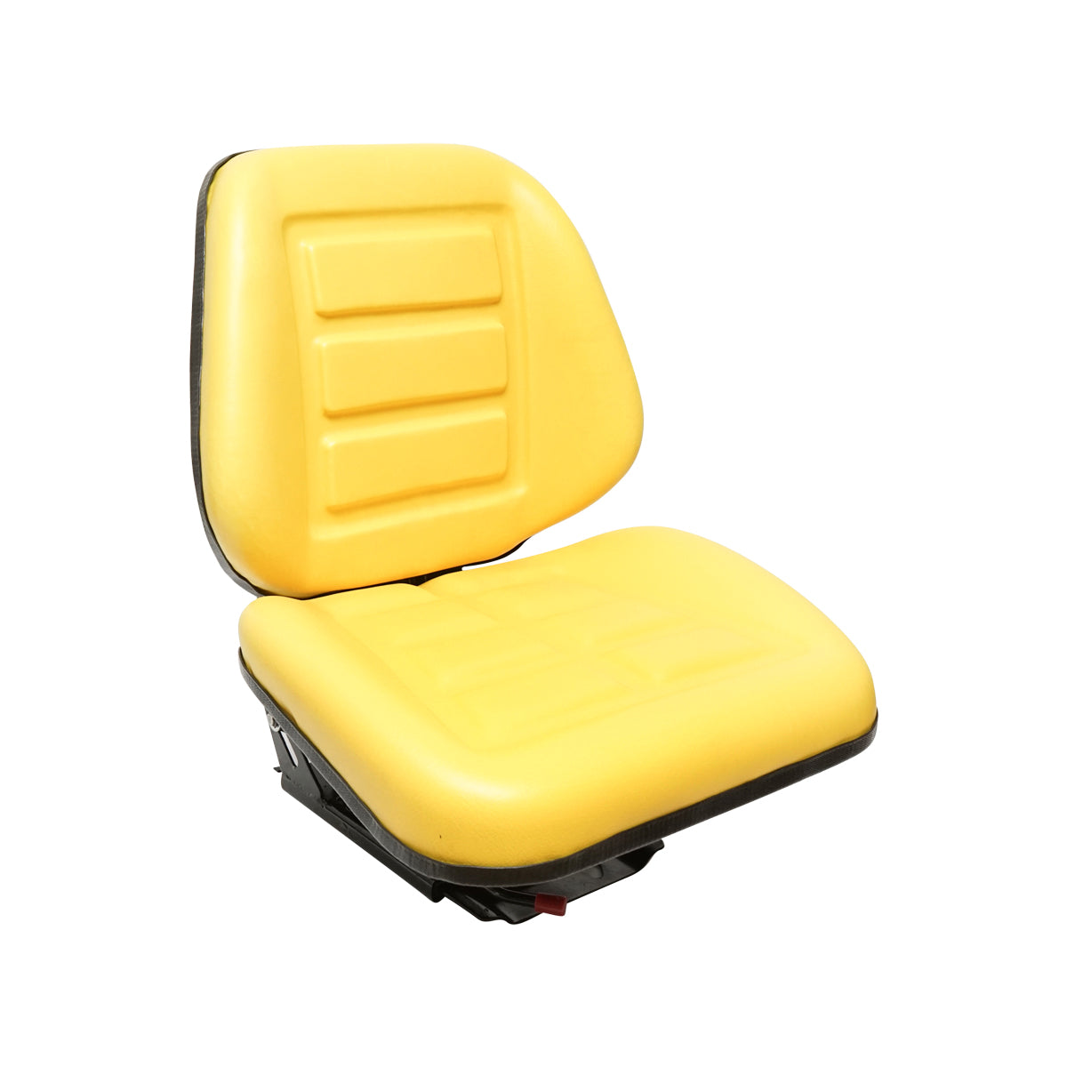 Sedile universale giallo con tripla regolazione e ammortizzatore per trattore U-445