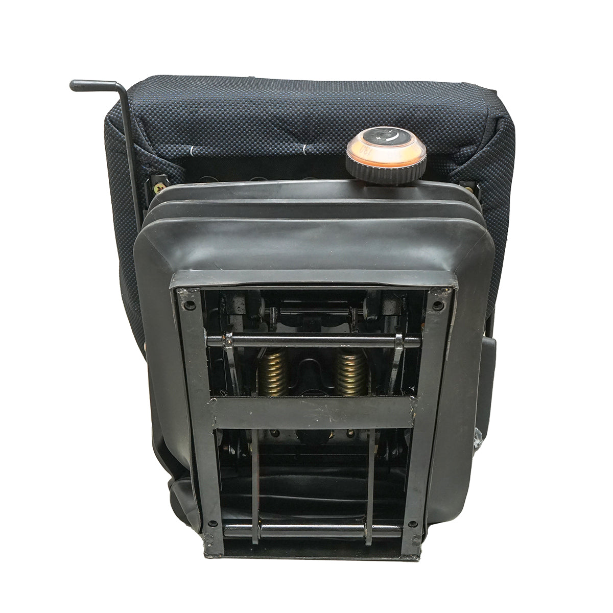 Sedile universale regolabile per peso 40-130 kg, con braccioli e schienale ribaltabile 50-90° per trattore, macchine agricole, industriali e carrelli elevatori