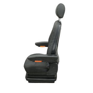 Sedile universale regolabile per peso 50-130 kg, con braccioli e schienale ribaltabile 50-90° per trattore, macchine agricole, industriali e carrelli elevatori