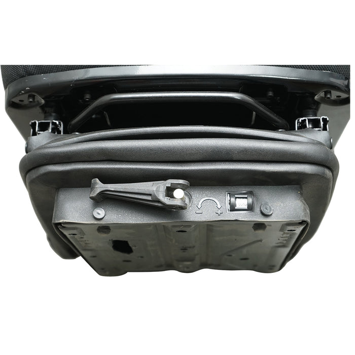 Sedile universale regolabile per peso 50-130 kg, con braccioli e schienale ribaltabile 50-90° per trattore, macchine agricole, industriali e carrelli elevatori