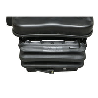 Sedile universale regolabile per peso 50-130 kg, con braccioli e schienale ribaltabile 50-90° per trattore, macchine agricole, industriali e carrelli elevatori.