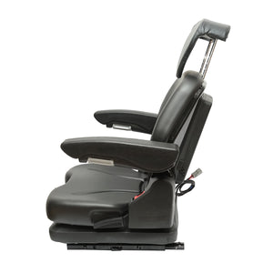 Sedile universale regolabile per trattore con cintura di sicurezza e braccioli 610x390mm