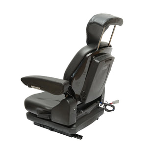 Sedile universale regolabile per trattore con cintura di sicurezza e braccioli 610x390mm