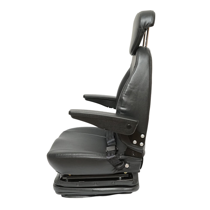 Sedile universale regolabile per trattore con cintura di sicurezza, braccioli e sospensione 800x610 mm