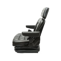 Sedile universale regolabile per trattore con cintura di sicurezza, braccioli e sospensione meccanica 830x610mm