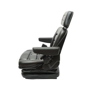 Sedile universale regolabile per trattore con cintura di sicurezza, braccioli e sospensione meccanica 830x610mm