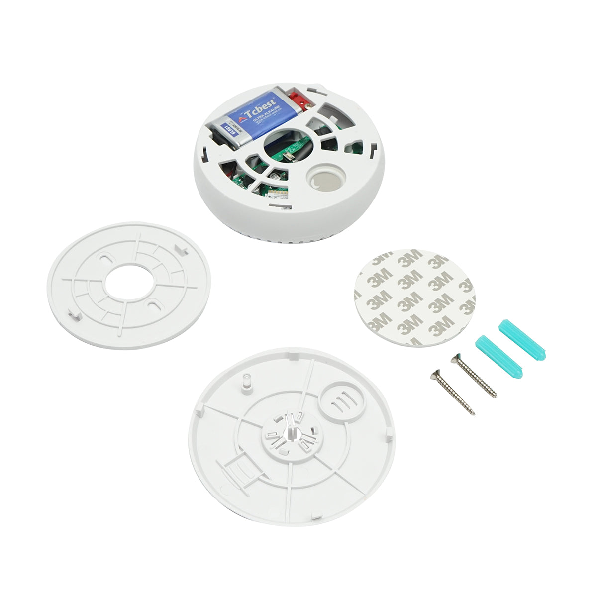 Sensore di fumo smart Wi-Fi 2.4 GHz, DC9V, compatibile con l'app Tuya Smart