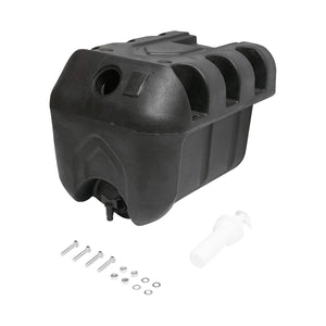 Serbatoio per acqua 30L con rubinetto e dosatore di sapone da 250 ml, in plastica nera, dimensioni 332x420x331 mm