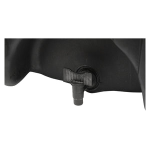 Serbatoio per acqua 50L con rubinetto e dosatore di sapone da 250 ml, in plastica nera, dimensioni 420x440x400 mm