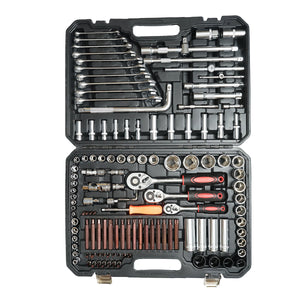 Serie di chiavi a bussola, esagonale, a bussola profonda, chiavi fisse, inserti, torx, esagonali, spline 128 pezzi Breckner Germany