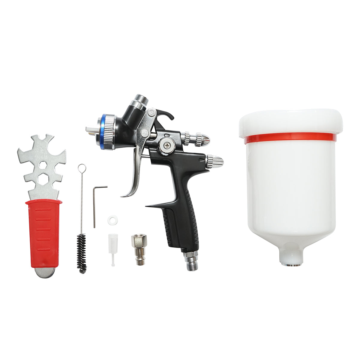 Pistola per verniciatura ad aria compressa 500 ml, ugello 1,3 mm, portata 180 ml/min, pressione max 4 bar