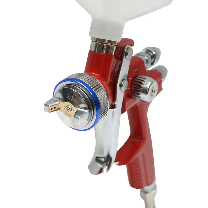 Pistola per verniciatura ad aria compressa 500 ml, ugello 2 mm, portata 300 ml/min, pressione max 4 bar