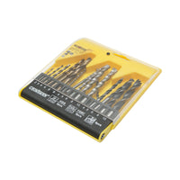 Set Crownman da 16 pezzi di punte da trapano a gambo cilindrico da 2-10 mm per legno, metallo, cemento