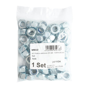 Set dadi autobloccanti zincati DIN 985 M14 G10 50 pezzi