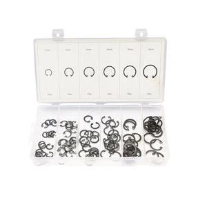 Set di 100 anelli di sicurezza interni tipo C per alberi.